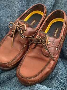 Timberland Men's Brown Leather Boat Shoes sz 13